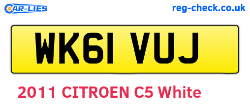 WK61VUJ are the vehicle registration plates.