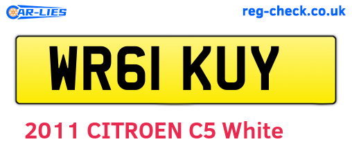 WR61KUY are the vehicle registration plates.