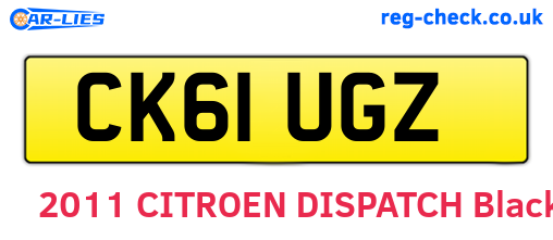 CK61UGZ are the vehicle registration plates.