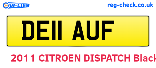 DE11AUF are the vehicle registration plates.