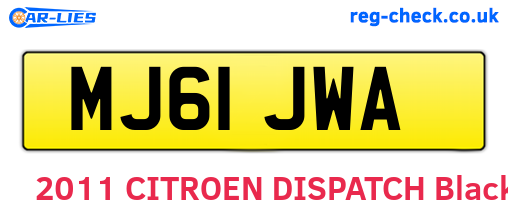 MJ61JWA are the vehicle registration plates.