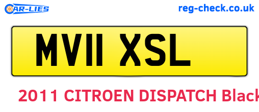 MV11XSL are the vehicle registration plates.