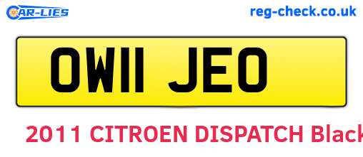 OW11JEO are the vehicle registration plates.