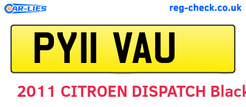 PY11VAU are the vehicle registration plates.