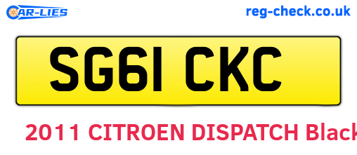 SG61CKC are the vehicle registration plates.
