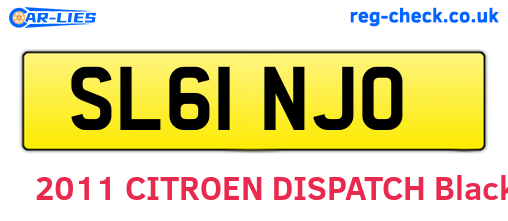 SL61NJO are the vehicle registration plates.