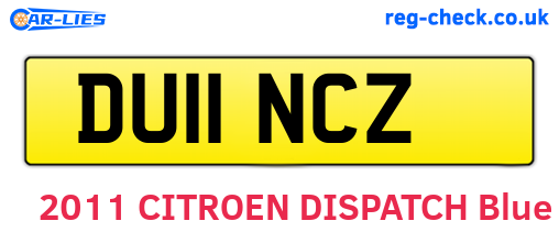 DU11NCZ are the vehicle registration plates.