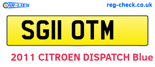 SG11OTM are the vehicle registration plates.