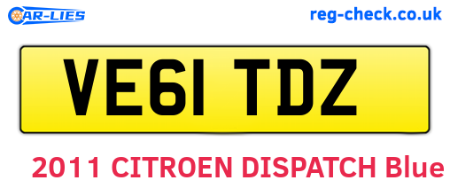 VE61TDZ are the vehicle registration plates.
