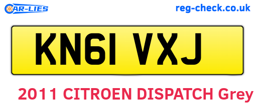 KN61VXJ are the vehicle registration plates.