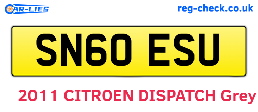 SN60ESU are the vehicle registration plates.