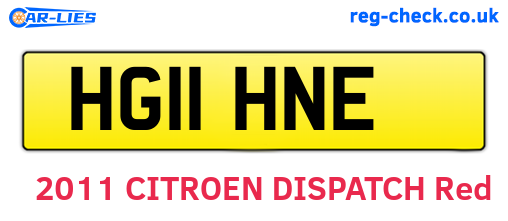 HG11HNE are the vehicle registration plates.