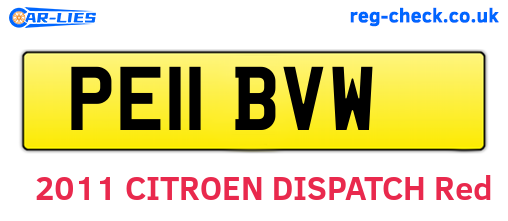 PE11BVW are the vehicle registration plates.