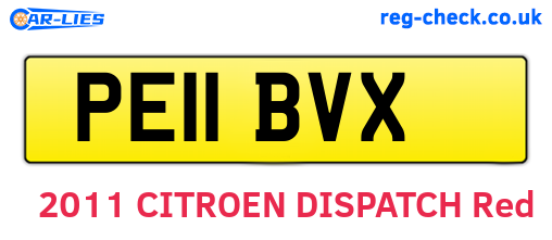 PE11BVX are the vehicle registration plates.