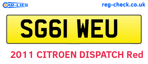 SG61WEU are the vehicle registration plates.