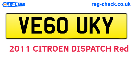 VE60UKY are the vehicle registration plates.