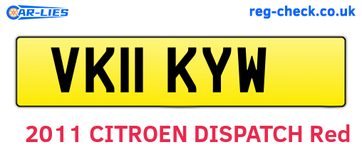 VK11KYW are the vehicle registration plates.