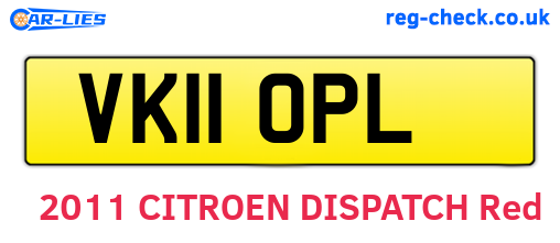 VK11OPL are the vehicle registration plates.
