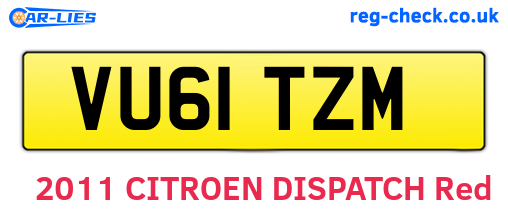 VU61TZM are the vehicle registration plates.
