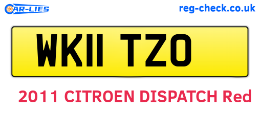 WK11TZO are the vehicle registration plates.