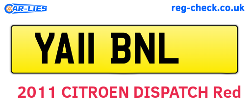 YA11BNL are the vehicle registration plates.