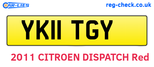 YK11TGY are the vehicle registration plates.
