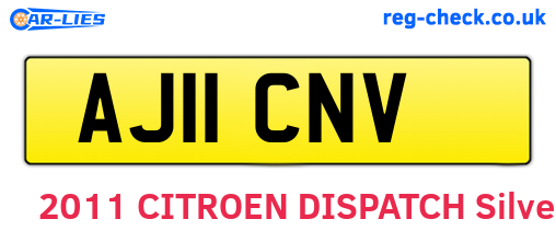 AJ11CNV are the vehicle registration plates.