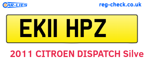 EK11HPZ are the vehicle registration plates.