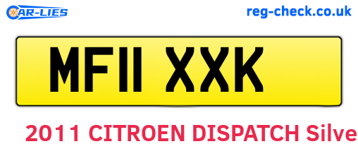 MF11XXK are the vehicle registration plates.