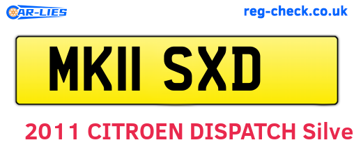 MK11SXD are the vehicle registration plates.
