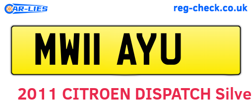 MW11AYU are the vehicle registration plates.