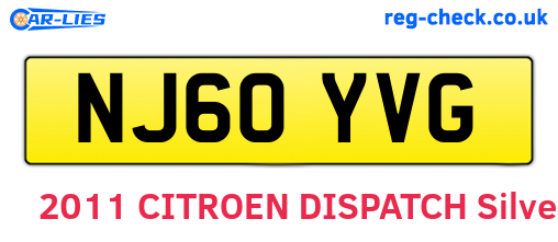 NJ60YVG are the vehicle registration plates.