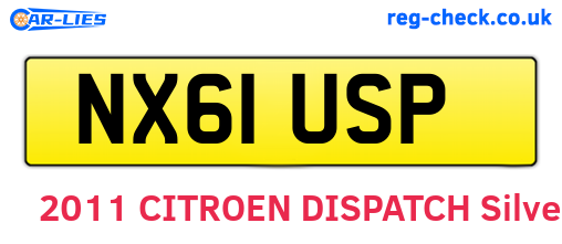 NX61USP are the vehicle registration plates.