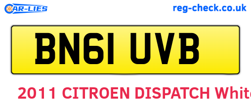 BN61UVB are the vehicle registration plates.