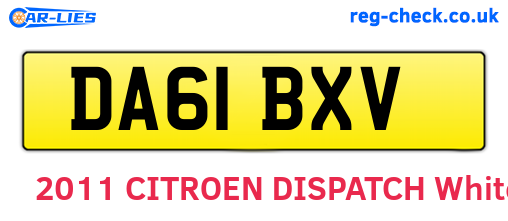 DA61BXV are the vehicle registration plates.