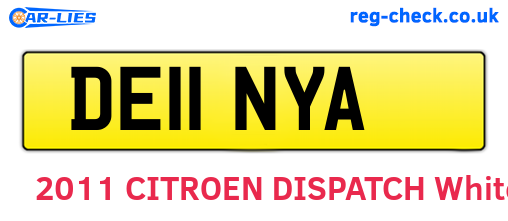 DE11NYA are the vehicle registration plates.