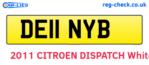 DE11NYB are the vehicle registration plates.