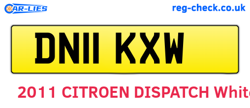 DN11KXW are the vehicle registration plates.