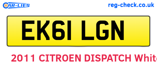 EK61LGN are the vehicle registration plates.