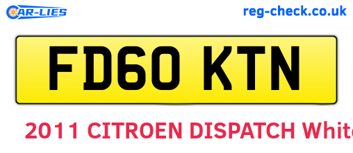 FD60KTN are the vehicle registration plates.