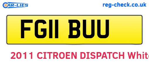 FG11BUU are the vehicle registration plates.