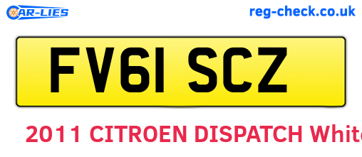 FV61SCZ are the vehicle registration plates.