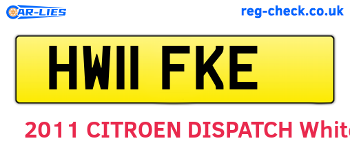 HW11FKE are the vehicle registration plates.