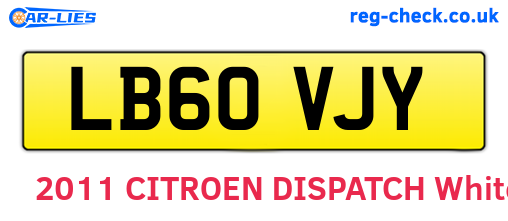LB60VJY are the vehicle registration plates.