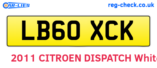 LB60XCK are the vehicle registration plates.