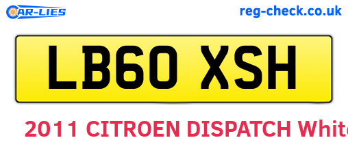 LB60XSH are the vehicle registration plates.