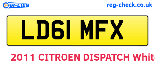 LD61MFX are the vehicle registration plates.