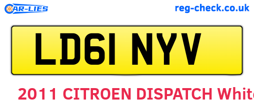 LD61NYV are the vehicle registration plates.