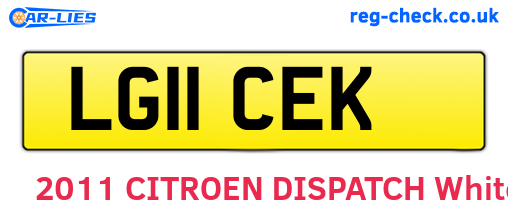 LG11CEK are the vehicle registration plates.