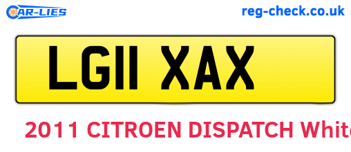 LG11XAX are the vehicle registration plates.